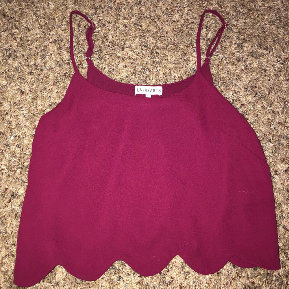 L.A. Hearts maroon crop top tank top